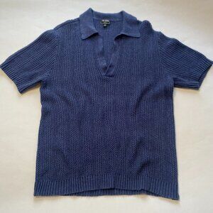Todd Snyder Blue Knit Polo Montauk L